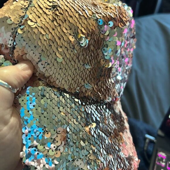 Steve Madden - Rose gold BLING Sequins  Baseball cap - Picture 2 of 4